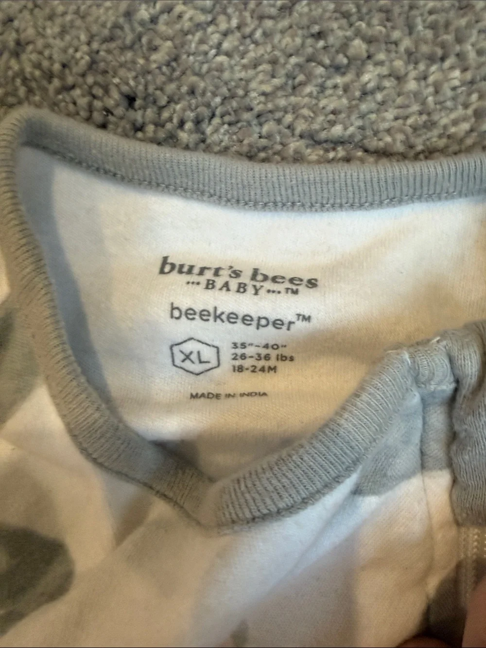 Burt's Bees Baby Moon Print Sleep Sack in Gray and White